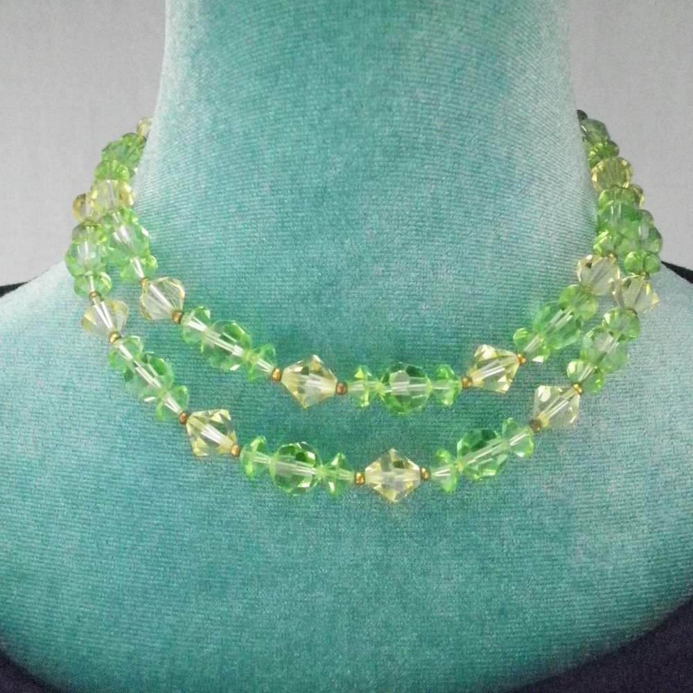 Rare Vintage Lisner Double Strand Swarovski Crystal Necklace